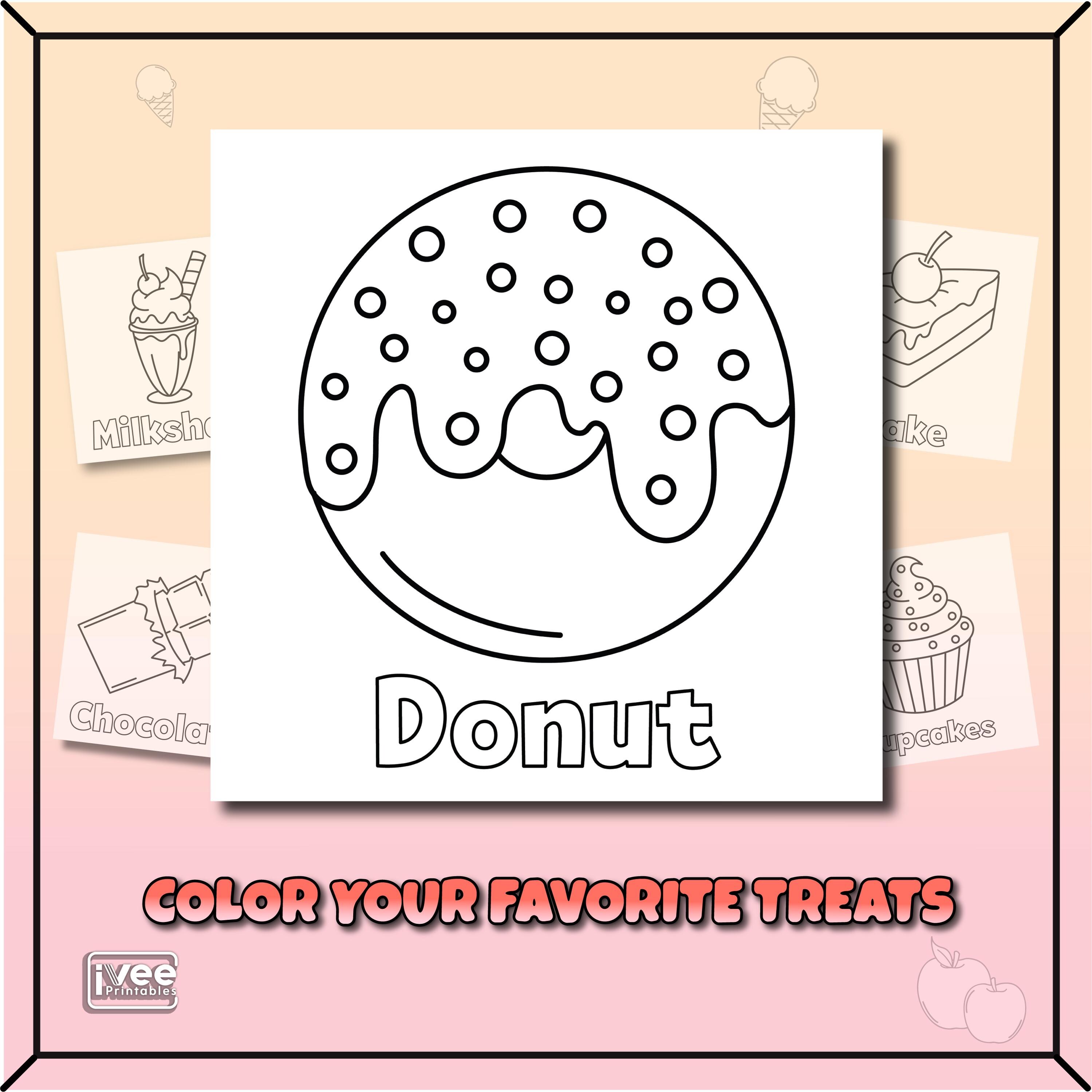 Snacks Coloring Pages | Fun Food Art Activity (PDF) - Etsy
