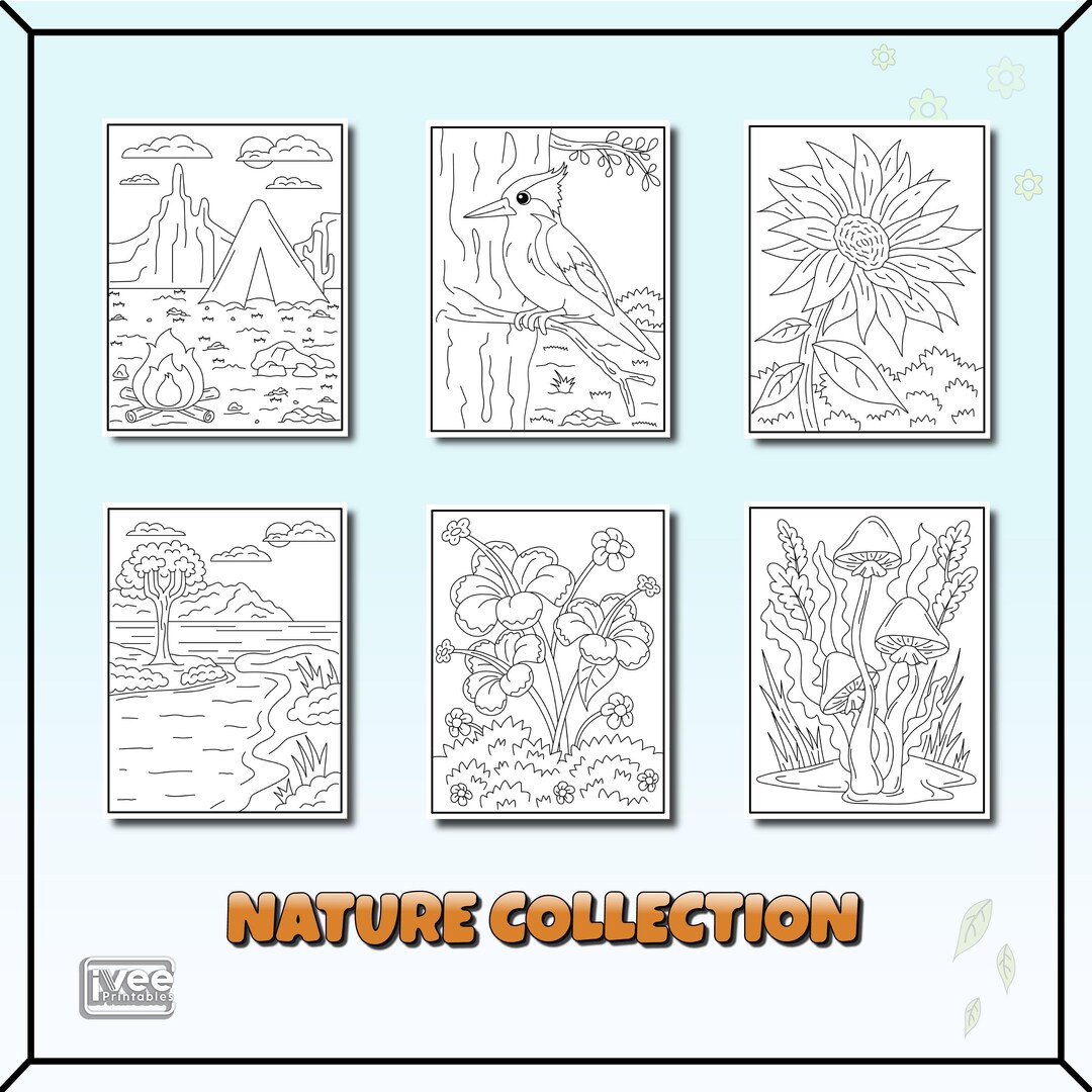 Nature Coloring Pages for Kids | 50 Printable Animal and Plant Designs ...