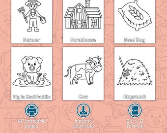 Farm Coloring Pages: 40 Printable Barnyard Animal Sheets (PDF Download)