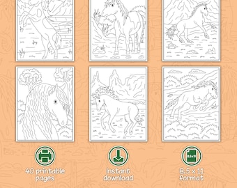 Horse Coloring Pages: 50 Printable Designs for Kids & Adults (PDF Download)