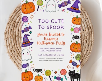 Kids Halloween Party Invitation, Costume Party Invite, Halloween evite, Tween Birthday, Spooktacular, Halloween Fiesta (Editable Template)