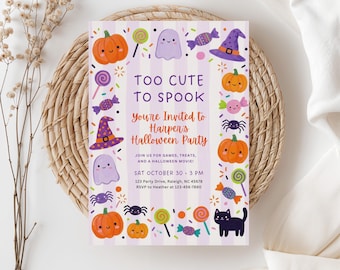 Kids Halloween Party Invitation, Costume Party Invite, Halloween evite, Tween Birthday, Spooktacular, Halloween Fiesta (Editable Template)