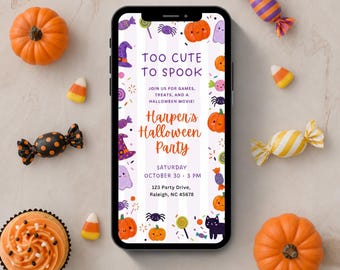 Kids Halloween Party Invitation, Text Message Invite, Costume Party Invite, Halloween evite, Tween Birthday, Spooktacular, Editable Template