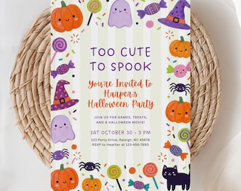 Kids Halloween Party Invitation, Costume Party Invite, Halloween evite, Tween Birthday, Spooktacular, Halloween Fiesta (Editable Template)
