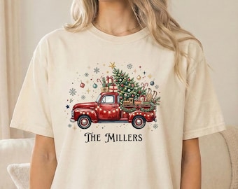 Custom Christmas Farm Truck PNG, Married First Christmas Gift, Family Ornament png, Custom Last Name, Family Christmas png, Digital Download