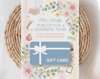 Personalized Teacher Gift Card Holder, Back to School Teacher Gift, Teacher Thanks Gift, Gift Card Holder DIY, (Editable Template)