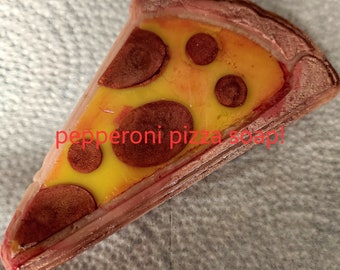 Pepperoni Pizza soap slice, fake food, handmade soap, gag gifts