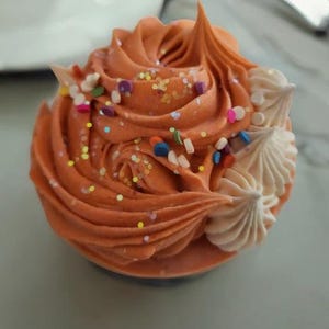 Orange Swirl Cupcake soap, Dessert soap, cupcake soap, fake food soap