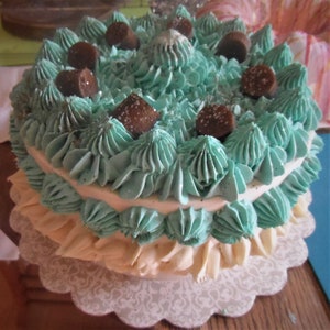 White Chocolate Mint soap cake, dessert soap, faux food soap, soap cakes