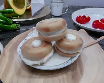 Bagel & Cream Cheese soap faux food soap breakfast foods