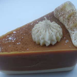 Pumpkin Spice cake slice soap, dessert soap, bakery soap, fake food soap, pumpkin pie soap
