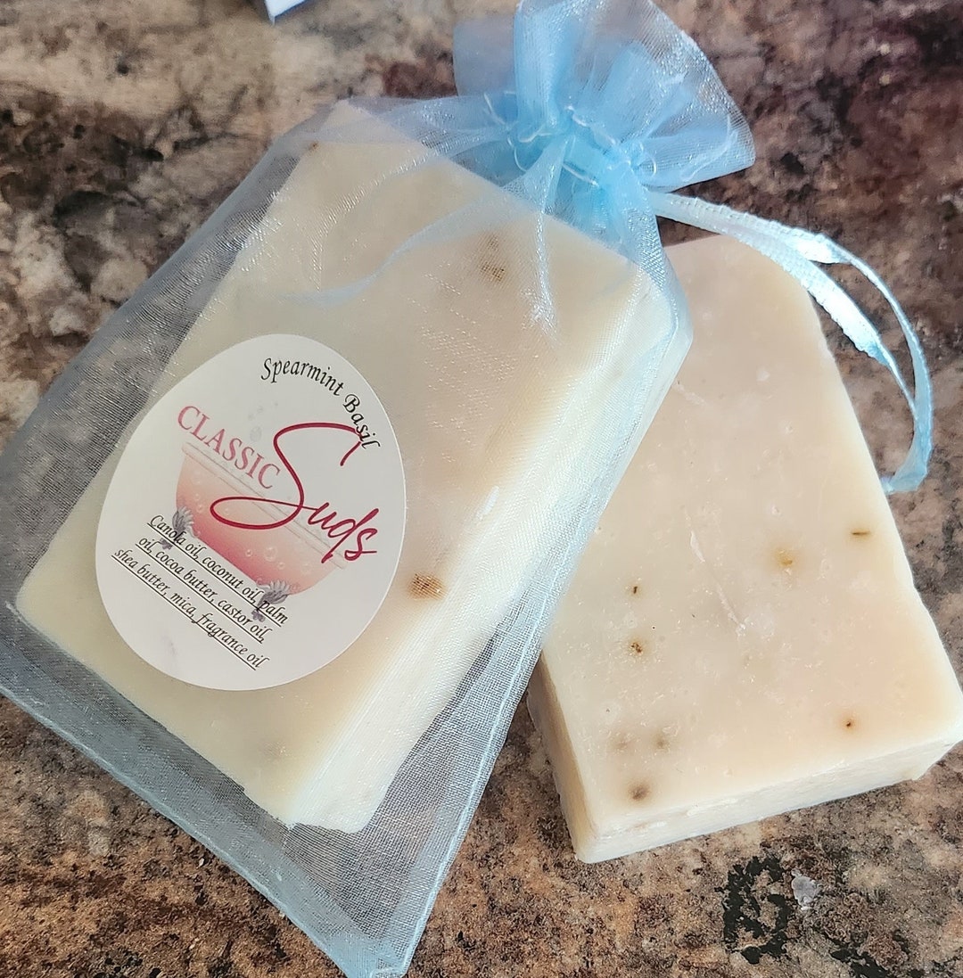 Spearmint Basil Soap Bar, Handmade Soaps - Etsy
