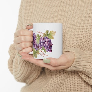Vibrant Grapevine Ceramic Mug Ideal for Wine Lovers, Housewarming, Birthdays, Cozy Mornings, Coffee & Tea Moments, Gifts Ideas For Couples,
