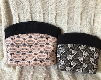 Ouija Board Set of 2 Make up Bags