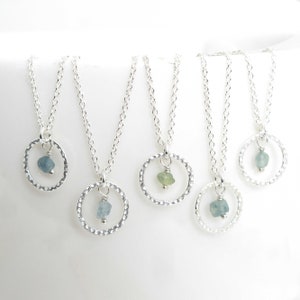 Montana Sapphire Bridesmaids Necklaces, Montana Wedding, Raw Montana Sapphire Jewelry, Bridesmaids Gifts, Genuine Sapphire Necklaces