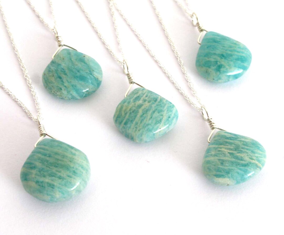 Amazonite Necklace in Sterling Silver or Gold Filled - Etsy