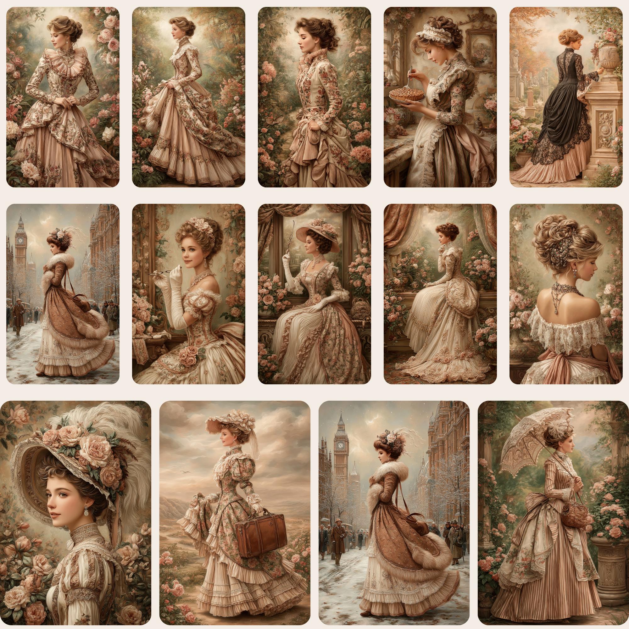 Victorian Lady Junk Journal Kit 120 Pages 40 Pockets PNG: Vintage ...