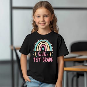 hello first grade bow shirt, First Day of School ,  Back To School Shirt, 1st Grade Shirt for Kids, Preppy 1st Grade, First Grade Teacher