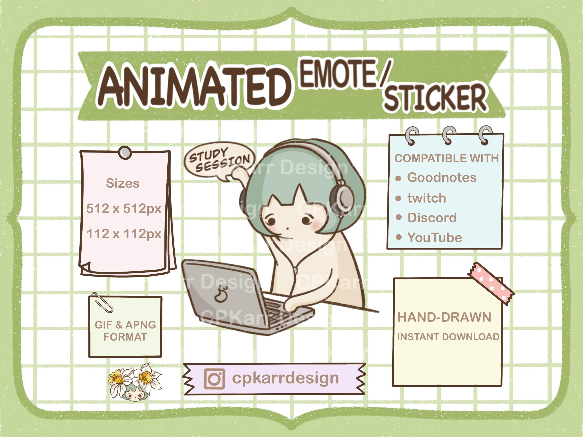 Digital Planner Stickers for Goodnotes Planner/ Study Session Animated ...