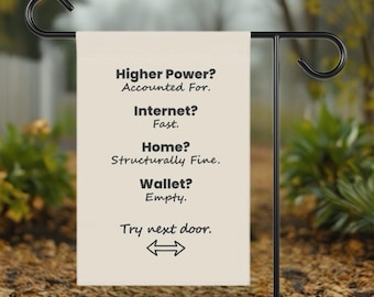 Witty No Soliciting Garden Flag: Funny Porch Decor