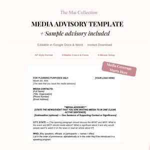 Mall för medierådgivning | PR- och presskit – viktigt | Redigerbara Google Dokument + Word | Direktnedladdning