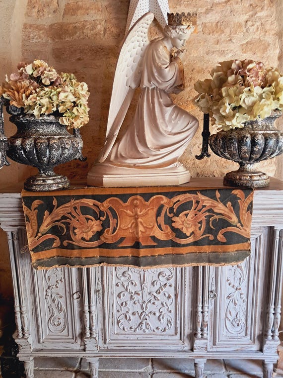 Superb antique French canvas chateau panel Circa 1880