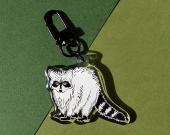 Trash Panda Acrylic Keychain. Raccoon. 3x2"