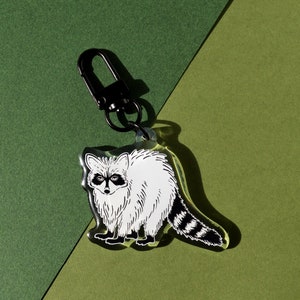 Trash Panda Acrylic Keychain. Raccoon. 3x2 image 1