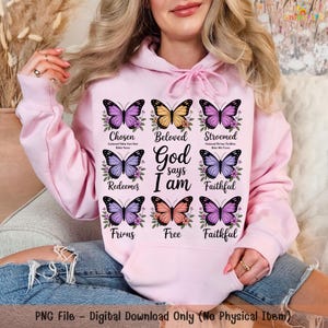 God Says I Am PNG Bundle ,Christian Bible Verse Sublimation Design for Shirts, Christian coquette bow png,  inspirational quotes