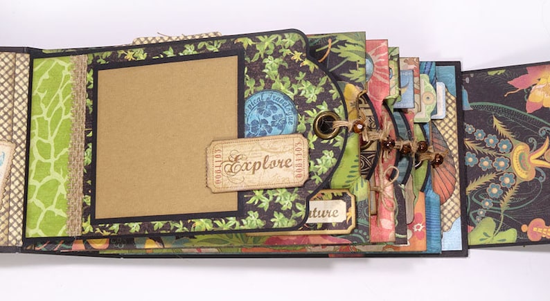 TUTORIAL: Tropical Travelogue Steamer Trunk and Mini Album Personal Use Only image 5