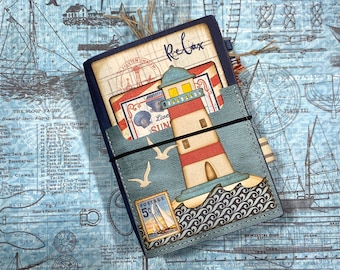 Nautical-themed Mini Travelers Notebook *VIDEO TUTORIAL*