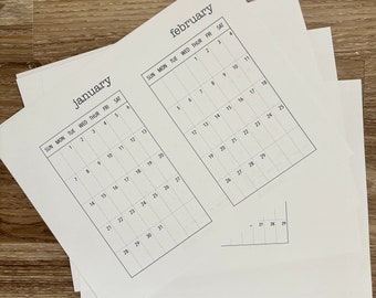 2024 Monthly Calendars - full page