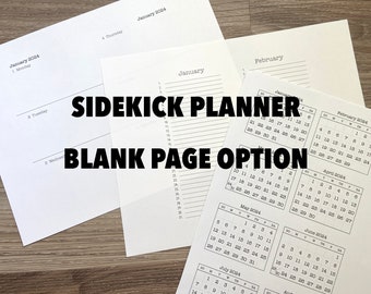 Paquete de páginas del planificador imprimible Sidekick - EN BLANCO