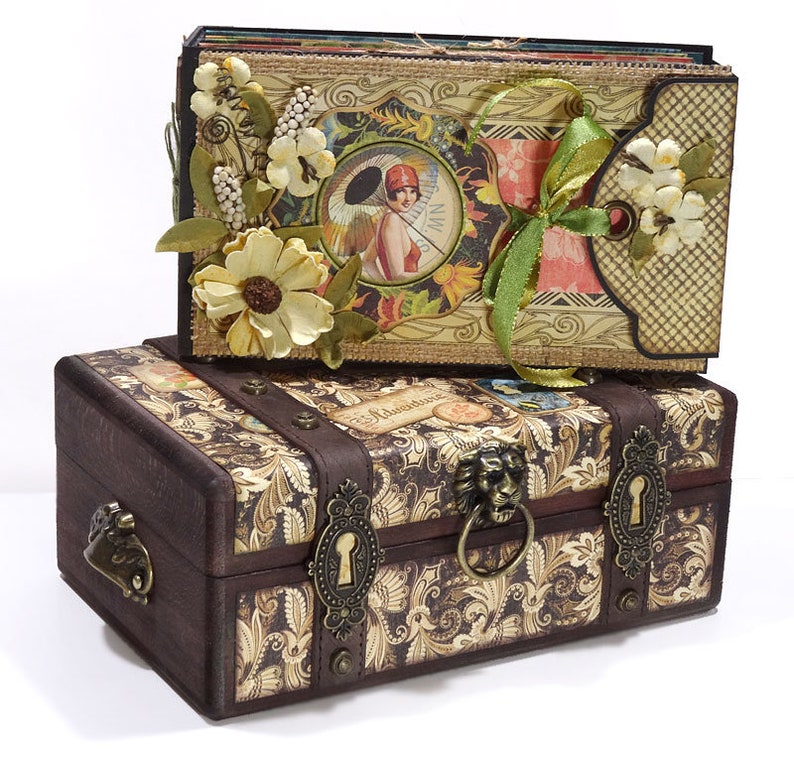 TUTORIAL: Tropical Travelogue Steamer Trunk and Mini Album Personal Use Only image 1