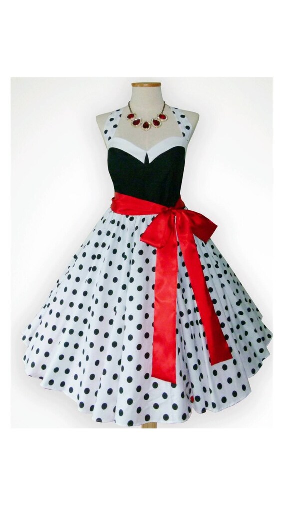 black and white rockabilly dress