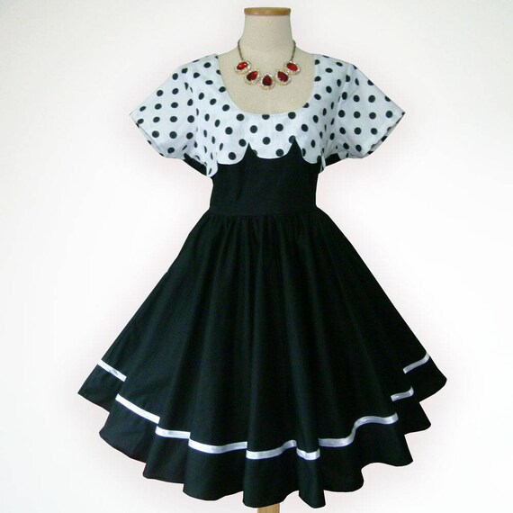 white 50s swing dress