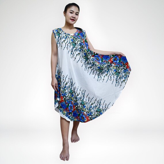 white and blue sundress