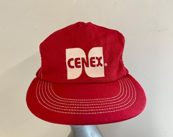 vintage Casquette trucker rouge en maille Cenex Farm Hat snapback