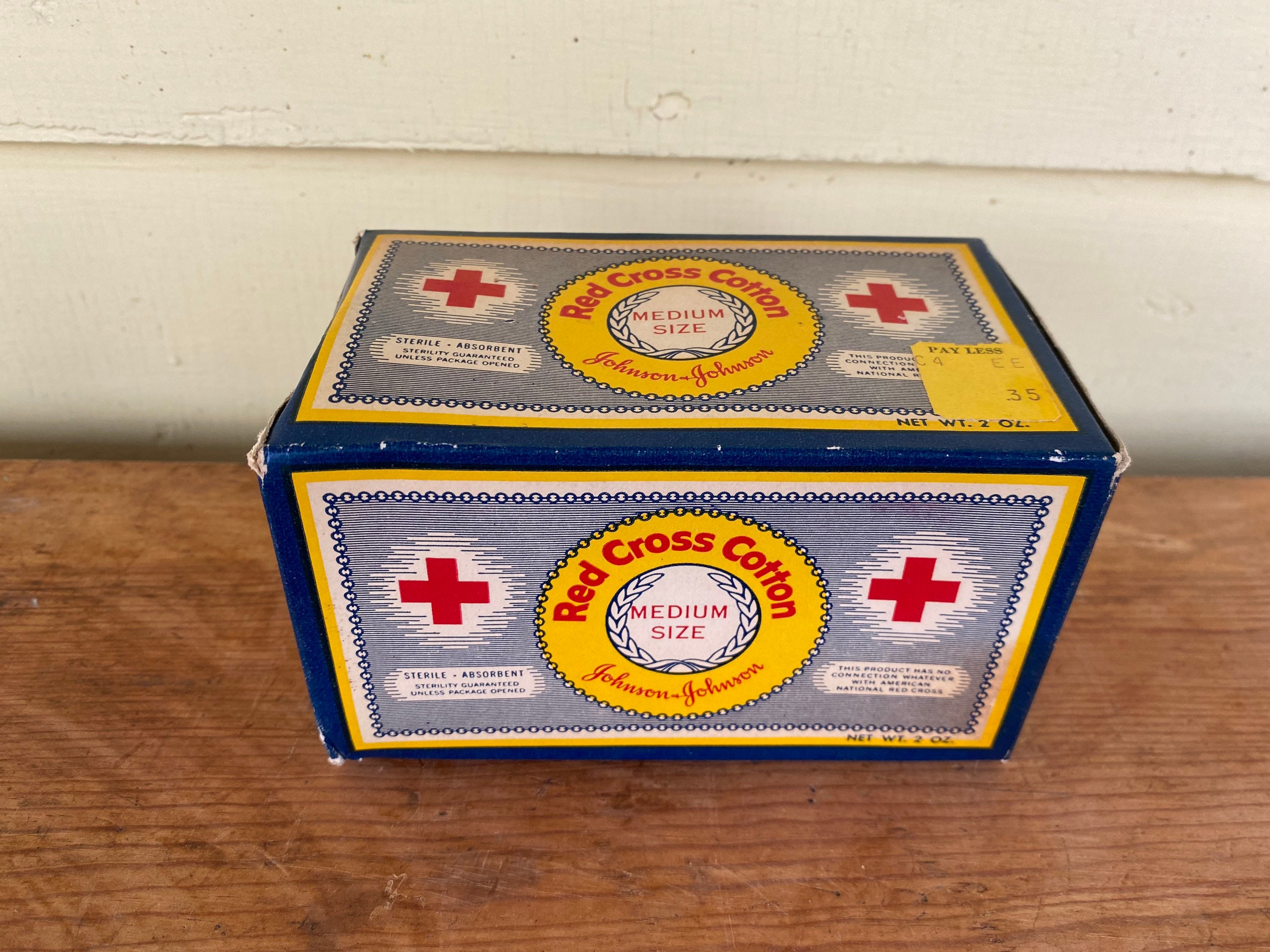 Vintage Unused Box of Johnson & Johnson Red Cross Cotton - Etsy