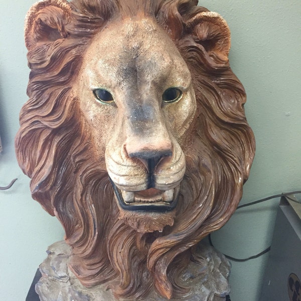 Pick Up Only Vintage Cast Metal Lion's Head Statue
