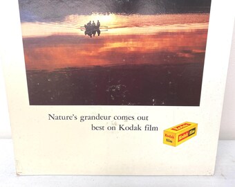 Vintage 1960s Kodak Film Nature’s Grandeur Store Display Sign with unused Stand