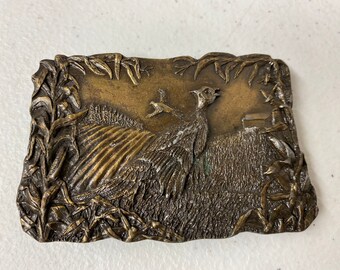 pheasant belt buckle