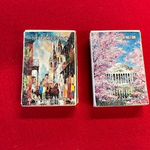 Jeu de cartes Delta Airlines vintage 1975 Washington DC et La Nouvelle-Orléans, LA
