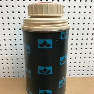 Vintage Wide Mouth Thermos in Blue and White Model 6402 Vacuum