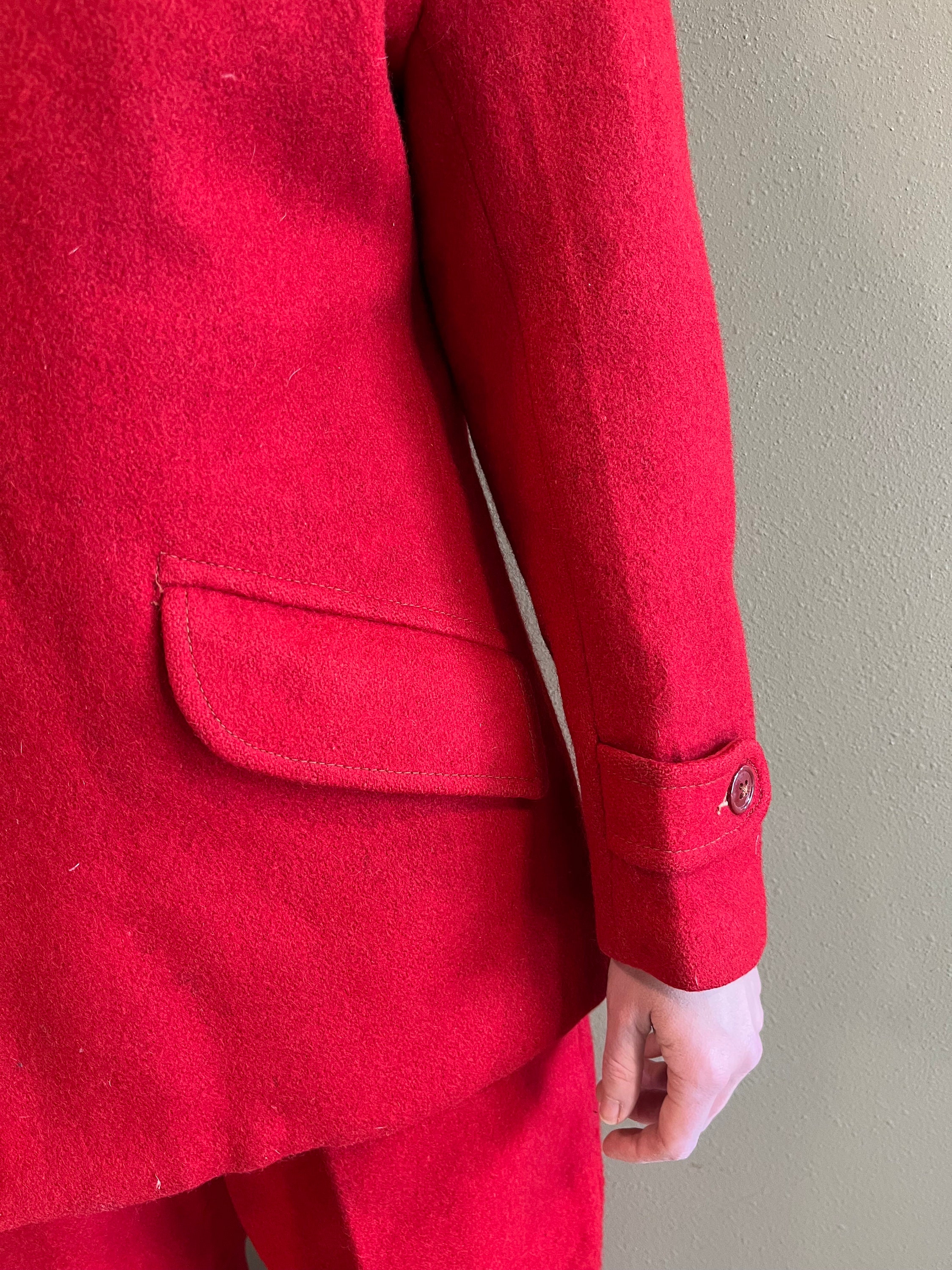 Vintage Soo Woolen Mills Red Long Sleeve Men's Hunting Style