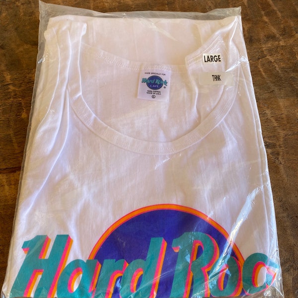 Unused 1990s Hard Rock Cafe Maui Men’s Tank Top Size Large Still Sealed