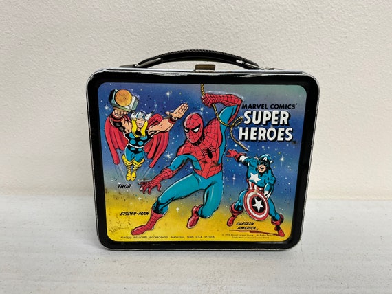 Vintage 1976 Marvel Comics Super Heroes Metal Lunch Box by Aladdin