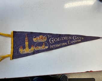 Vintage 1939-40 Golden Gate International Exposition Blue or Purple Pennant