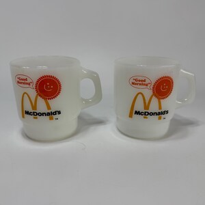 Vintage Fire King McDonald’s Stackable Coffee Mugs Made in USA set of 2 by Anchor Hocking