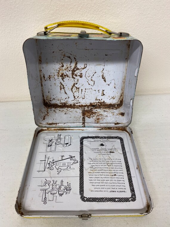 Vintage 1976 Mickey Mouse Club Yellow Metal Lunch Box ONLY by